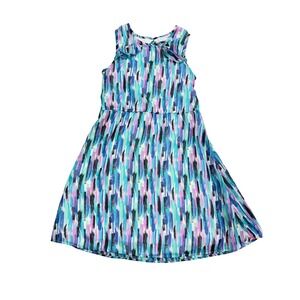 Wonder Nation Dress Girls XL 14-16 Blue Purple Ruffle Sleeveless Lurex Chiffon